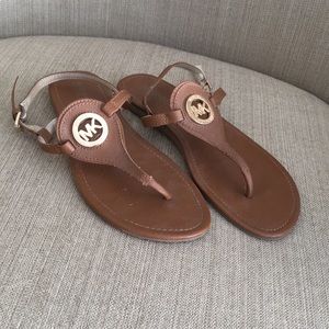 Michael Kors Sandals- Brown Leather